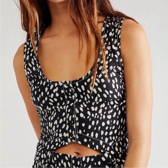 Free People Bennett Skirt & Crop Top Coord Set Black XS 0 - Picture 2 of 4